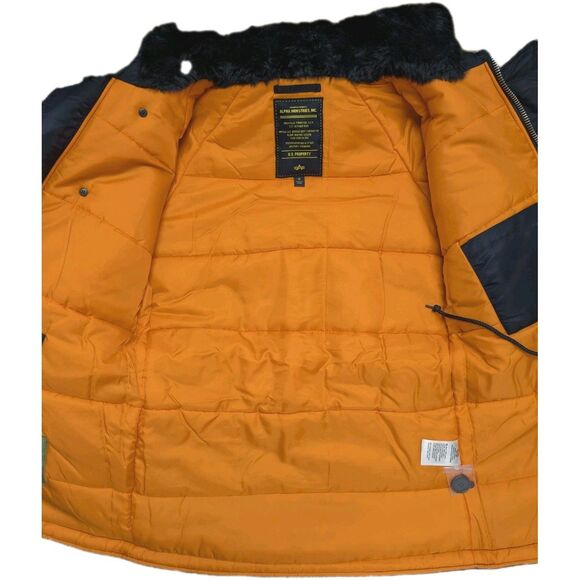 Alpha Industries N-3B Slim Fit Parka Mens XS US Army Jacket Blue MJN31210C1 NEW - Picture 12 of 16